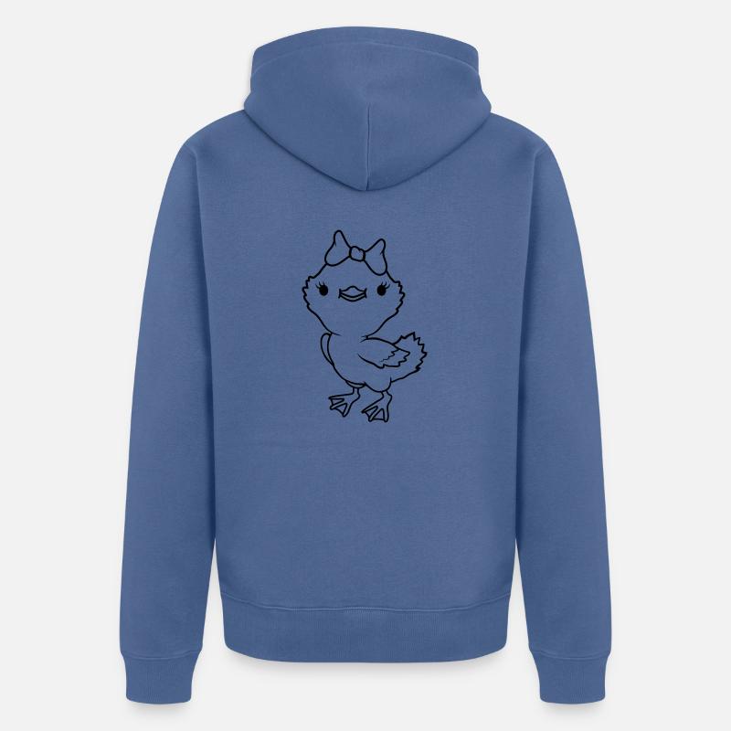Fille mignon arc de poussin - Veste à capuche bio Premium Unisexe - bleu pigeon
