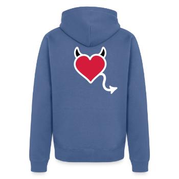 Diable diable coeur - Veste à capuche bio Premium Unisexe - bleu pigeon - Dos - Nico (187cm)