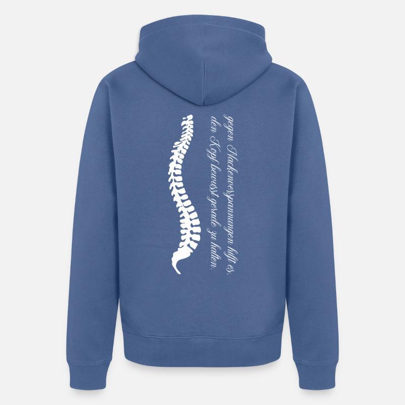 Dos en forme - Veste à capuche bio Premium Unisexe - bleu pigeon