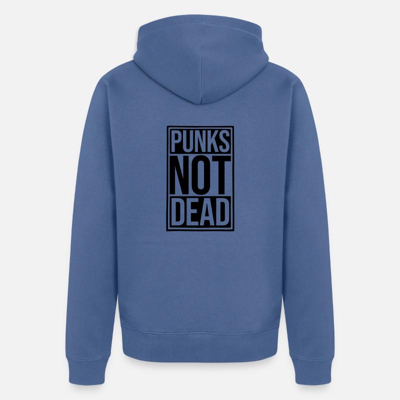 punks pas mort citation - Veste à capuche bio Premium Unisexe - bleu pigeon