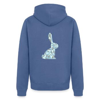 Hase - Unisex Premium Bio Zip Hoodie - Taubenblau - Hinten - Nico (187cm)