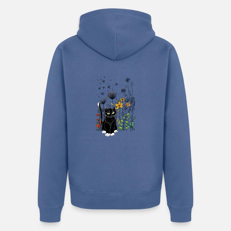 Chat - Veste à capuche bio Premium Unisexe - bleu pigeon