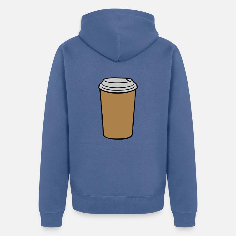 Café à emporter mug - Veste à capuche bio Premium Unisexe - bleu pigeon