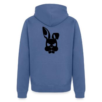 Bad rabbit - Unisex Premium Organic Zip Hoodie - stone blue - Back - Nico (187cm)