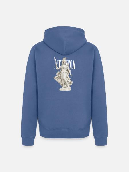 Athena, Göttin der Weisheit, - Unisex Premium Bio Zip Hoodie - Taubenblau