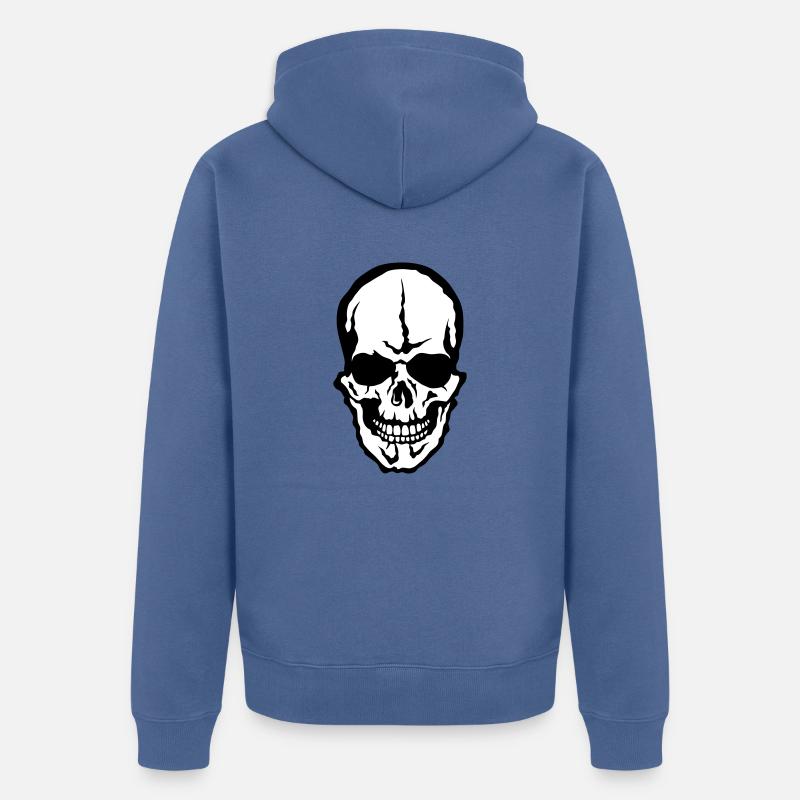 Kopf des Todes skull crane - Unisex Premium Bio Zip Hoodie - Taubenblau