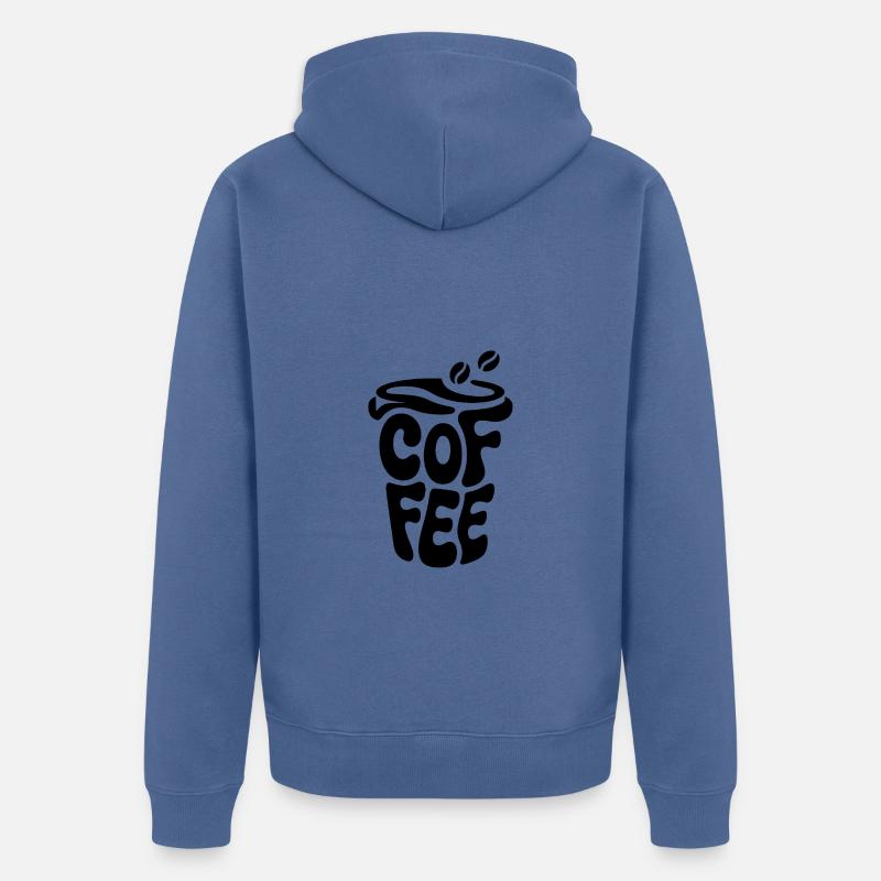 Coffee - Cool Café Logo - Veste à capuche bio Premium Unisexe - bleu pigeon
