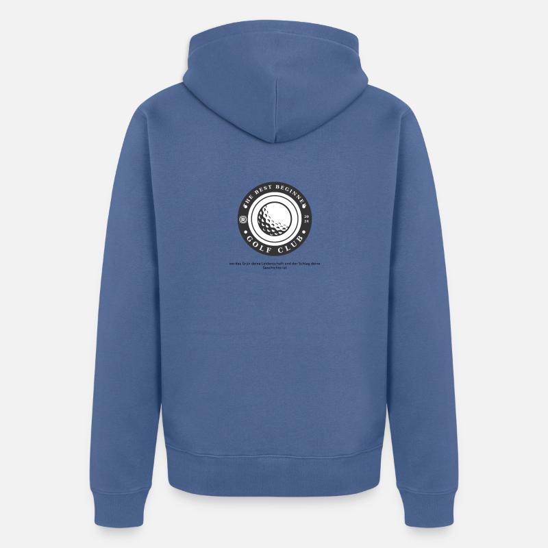 Clé de golf pour débutants - Veste à capuche bio Premium Unisexe - bleu pigeon