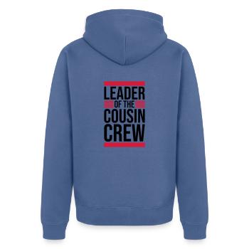Leader Cousin Crew Team - Veste à capuche bio Premium Unisexe - bleu pigeon - Dos - Nico (187cm)