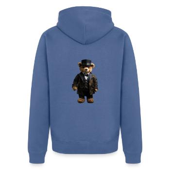 Clothes make the man, even with bears - Unisex Premium Organic Zip Hoodie - stone blue - Back - Nico (187cm)