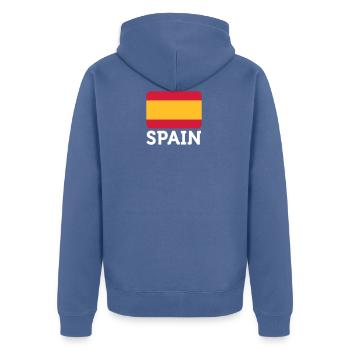 Drapeau national d'Espagne - Veste à capuche bio Premium Unisexe - bleu pigeon - Dos - Nico (187cm)