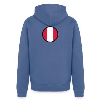 Under The Sign Of Peru - Unisex Premium Organic Zip Hoodie - stone blue - Back - Nico (187cm)