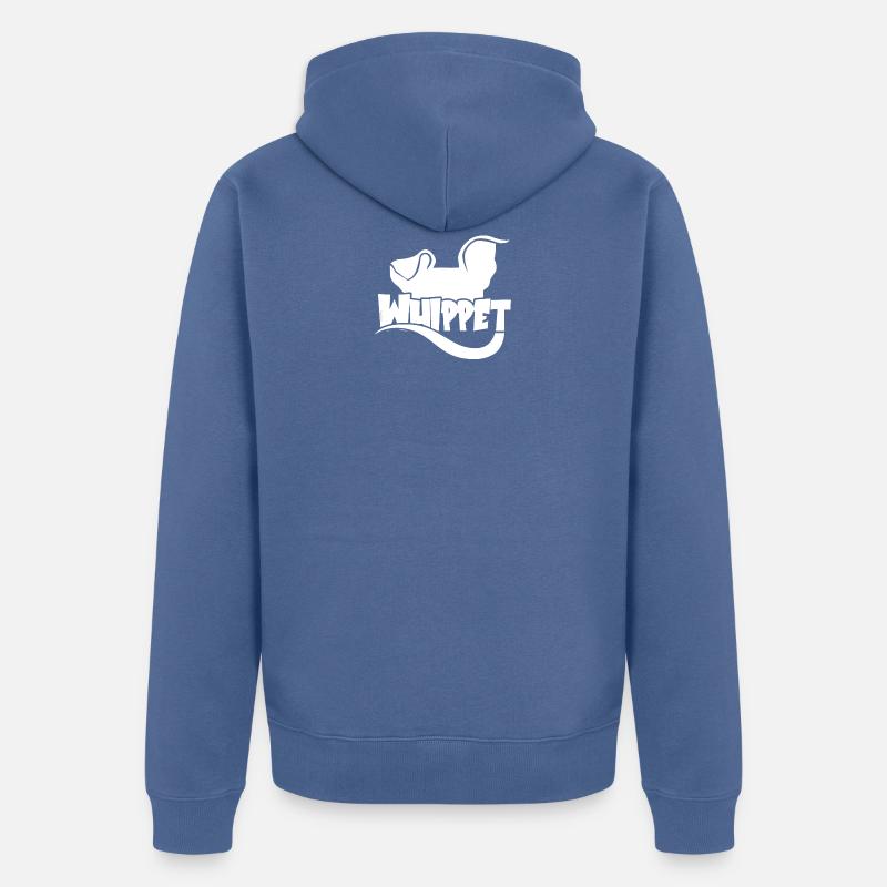 Silhouette Whippet - Blanc - Veste à capuche bio Premium Unisexe - bleu pigeon