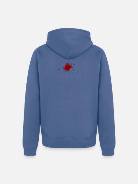 Blutspritzer aus einer Kugel Wunde - Unisex Premium Bio Zip Hoodie - Taubenblau