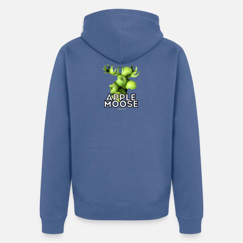 Apfelsauce oder Apfelelch? - Unisex Premium Bio Zip Hoodie - Taubenblau