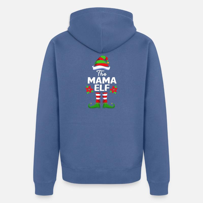Elfe Elf Weihnachtsgeschenk Mutter Mama - Unisex Premium Bio Zip Hoodie - Taubenblau