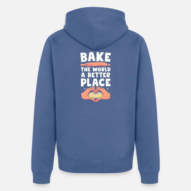 Baker Baker Baking - Veste à capuche bio Premium Unisexe - bleu pigeon