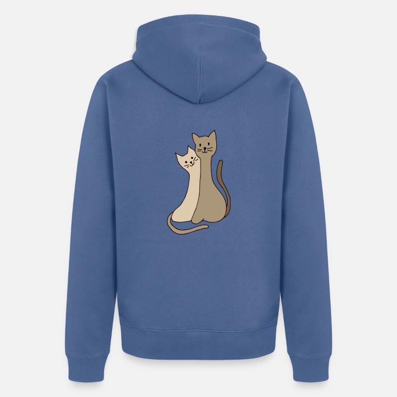 Chats - Veste à capuche bio Premium Unisexe - bleu pigeon