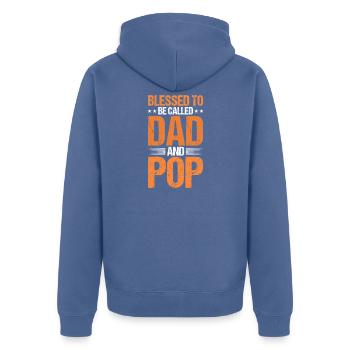 Grandfather Papaw Pop Gramps Granddad Grandpa - Unisex Premium Bio Zip Hoodie - Taubenblau - Hinten - Nico (187cm)