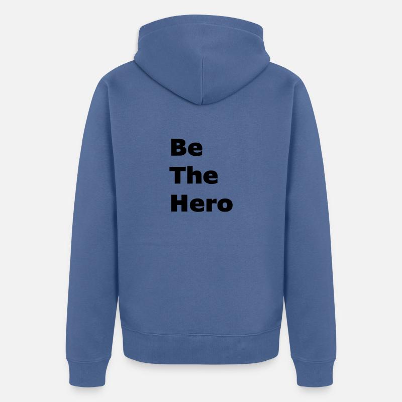 Sei der Held - Unisex Premium Bio Zip Hoodie - Taubenblau