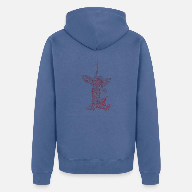 Michael Archange Saint Christian Angels Saint SNK - Veste à capuche bio Premium Unisexe - bleu pigeon