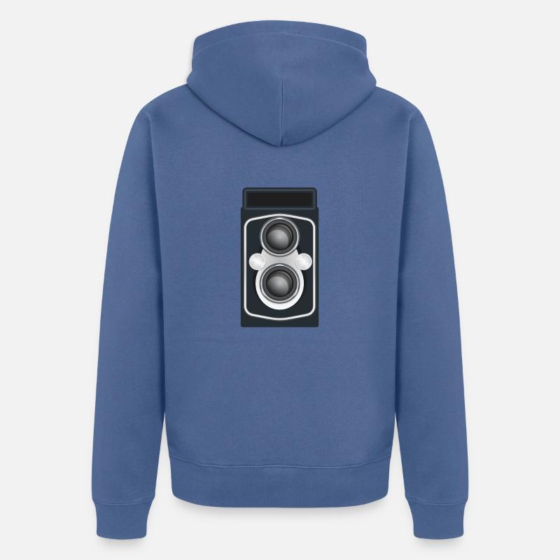 Caméra reflex à double objectif propre - Veste à capuche bio Premium Unisexe - bleu pigeon