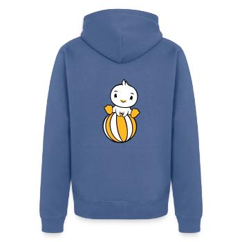 Canard assis sur le ballon Circus Vacances Beach Ball Fun - Veste à capuche bio Premium Unisexe - bleu pigeon - Dos - Nico (187cm)