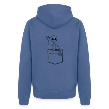 Sac Alien vagues friendly - Veste à capuche bio Premium Unisexe - bleu pigeon - Dos - Nico (187cm)