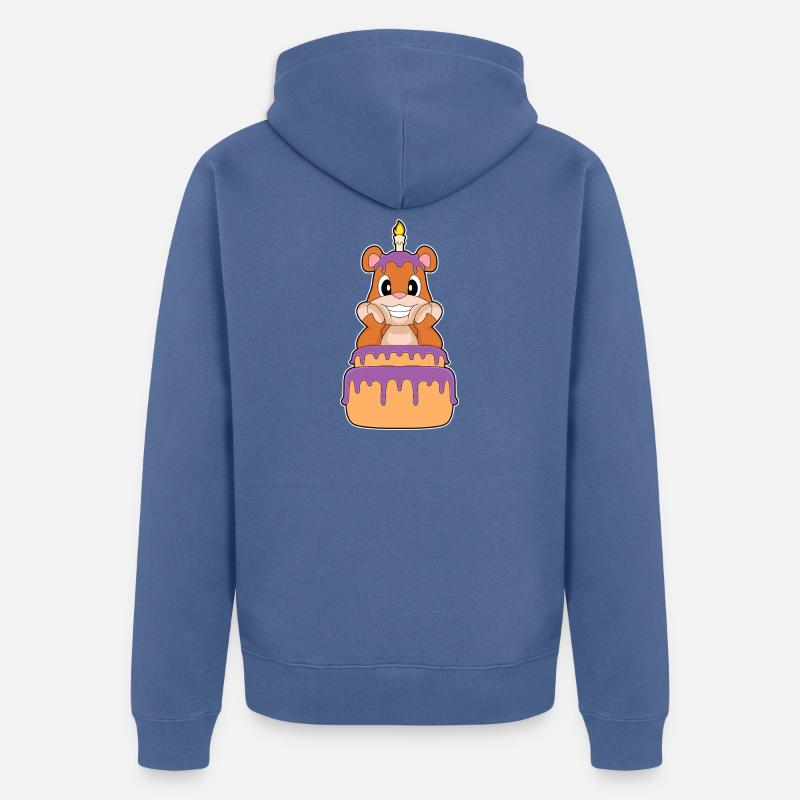 Gâteau d’anniversaire Ours - Veste à capuche bio Premium Unisexe - bleu pigeon