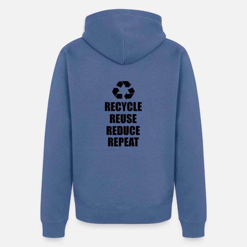 recycler le devis de répétition - Veste à capuche bio Premium Unisexe - bleu pigeon