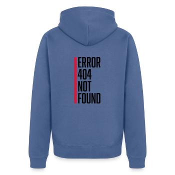 Error 404 not found - Unisex Premium Bio Zip Hoodie - Taubenblau - Hinten - Nico (187cm)