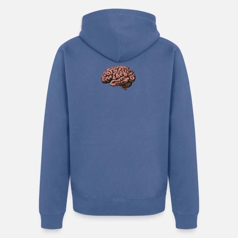 Le cerveau - Veste à capuche bio Premium Unisexe - bleu pigeon