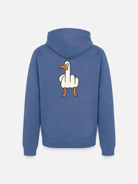 du mich auch - Stinkefinger - Mittelfinger - Unisex Premium Bio Zip Hoodie - Taubenblau