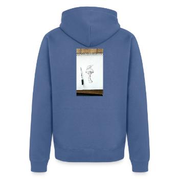 1000141076 - Unisex Premium Bio Zip Hoodie - Taubenblau - Hinten - Nico (187cm)