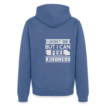 Blindness consciousness Blind by law - Unisex Premium Organic Zip Hoodie - stone blue - Back - Nico (187cm)