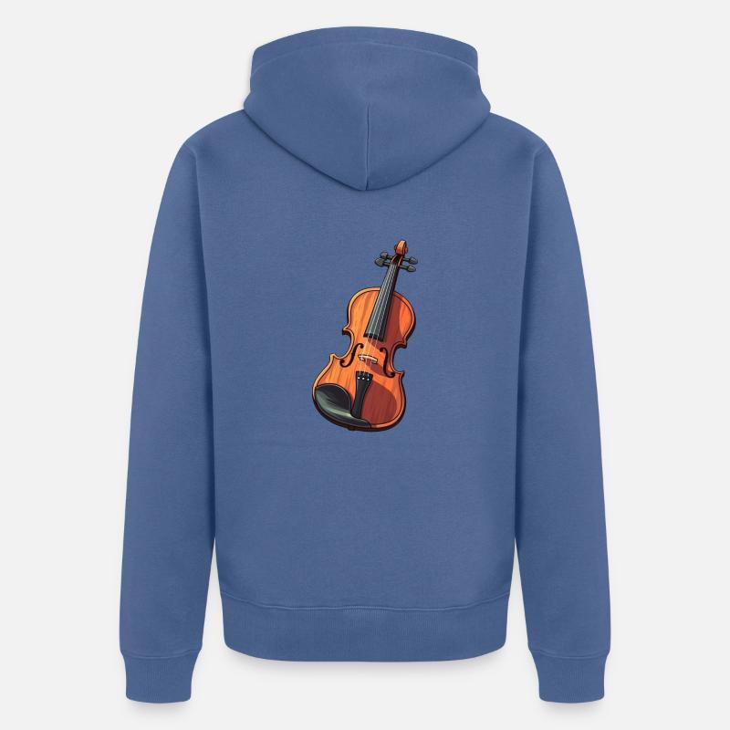 Violon dans le style comique - Veste à capuche bio Premium Unisexe - bleu pigeon