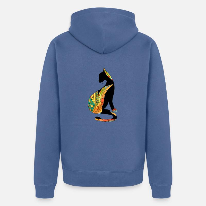 Chat - Veste à capuche bio Premium Unisexe - bleu pigeon