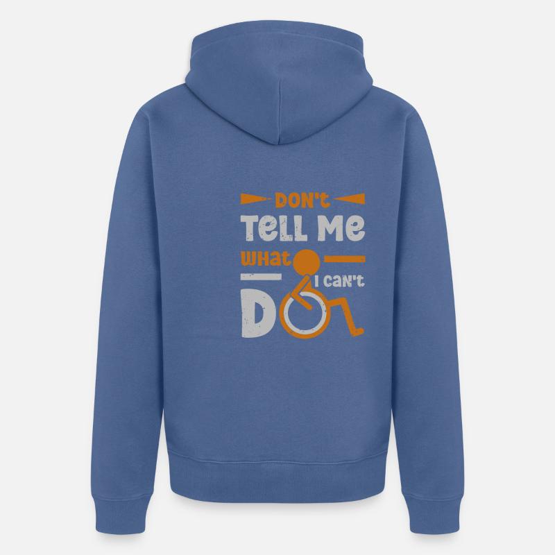 Rollstuhl Beinamputation Bewusstsein Amputation - Unisex Premium Bio Zip Hoodie - Taubenblau
