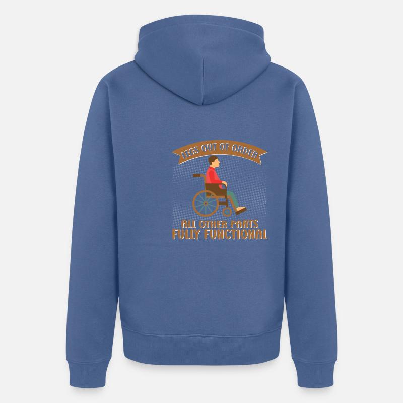 Rollstuhl Beinamputation Bewusstsein Amputation - Unisex Premium Bio Zip Hoodie - Taubenblau