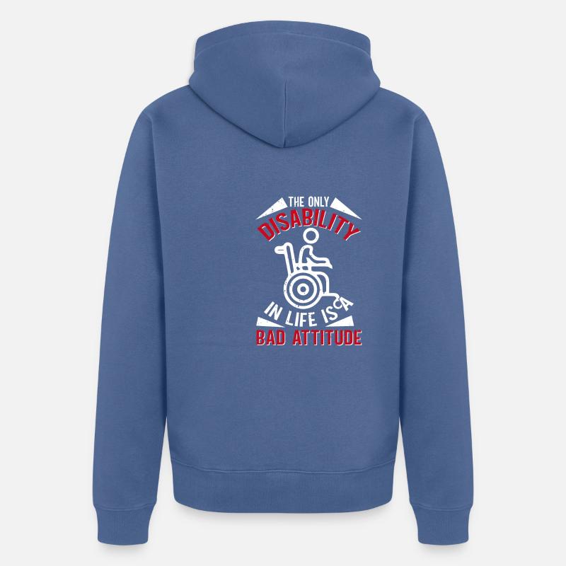 Rollstuhl Beinamputation Bewusstsein Amputation - Unisex Premium Bio Zip Hoodie - Taubenblau