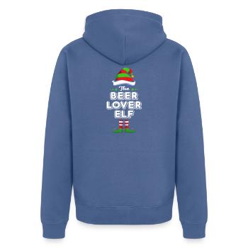 Elf Elf Cadeau de Noël Bière Fête Alcool - Veste à capuche bio Premium Unisexe - bleu pigeon - Dos - Nico (187cm)