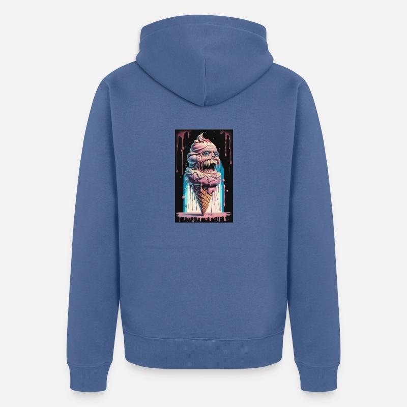 Eis Eis Scream - Unisex Premium Bio Zip Hoodie - Taubenblau