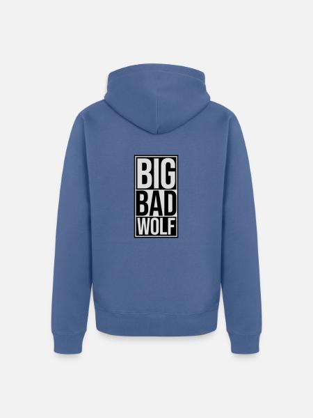 big bad wolf quote - Unisex Premium Organic Zip Hoodie - stone blue