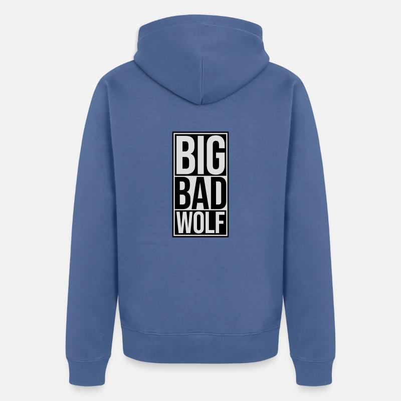 Citation du Grand Méchant Loup - Veste à capuche bio Premium Unisexe - bleu pigeon