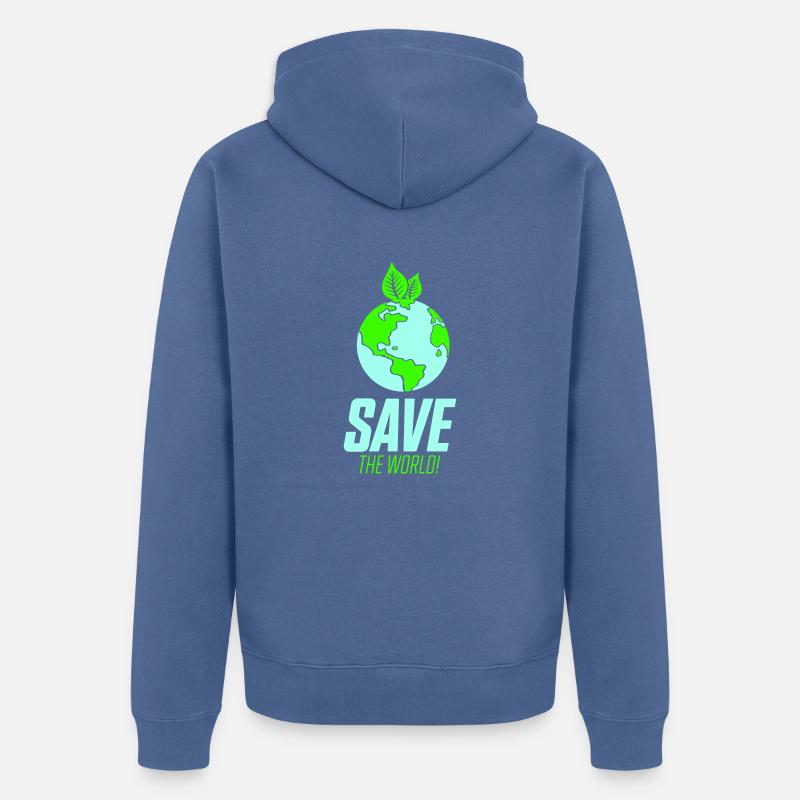 Sauver le monde - Veste à capuche bio Premium Unisexe - bleu pigeon
