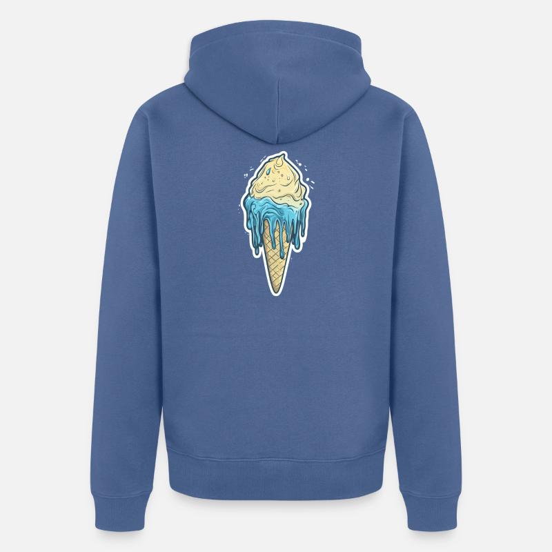 Crème glacée Crème glacée - Veste à capuche bio Premium Unisexe - bleu pigeon