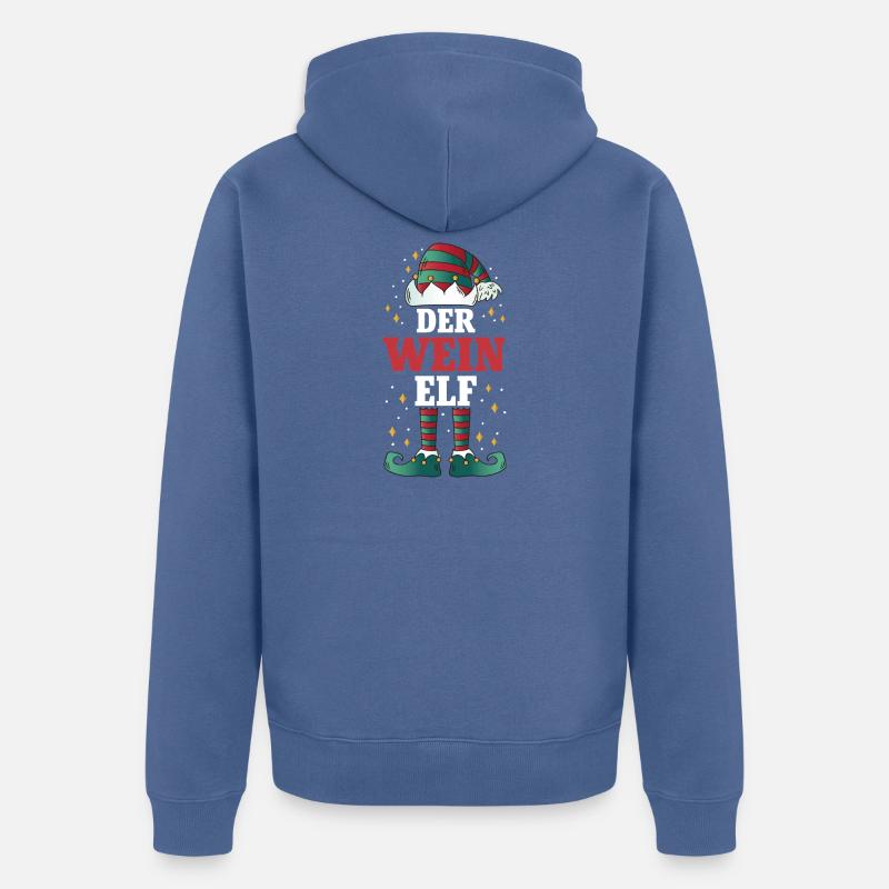 Noël L’Elfe du Vin - Veste à capuche bio Premium Unisexe - bleu pigeon