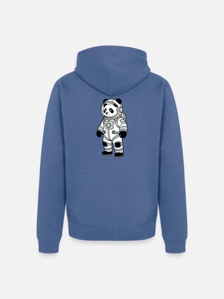 Combinaison spatiale panda bear - Veste à capuche bio Premium Unisexe - bleu pigeon