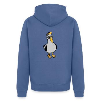 Cool Seagull Lunettes de soleil Bonnet - Veste à capuche bio Premium Unisexe - bleu pigeon - Dos - Nico (187cm)