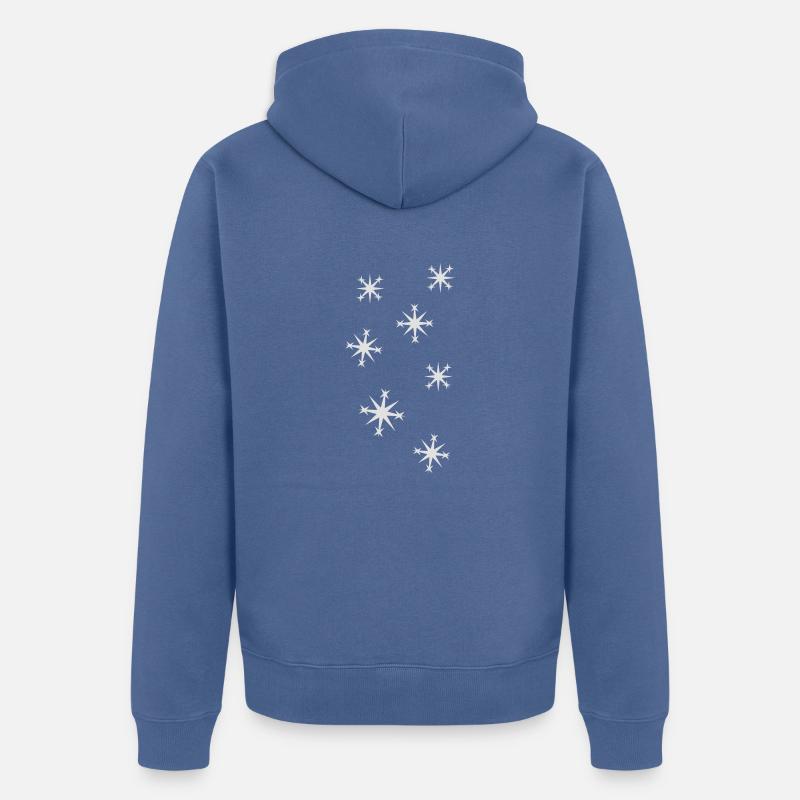 Flocon de neige - Veste à capuche bio Premium Unisexe - bleu pigeon